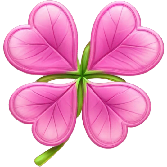 3D Four Leaf Pink Clover emoji