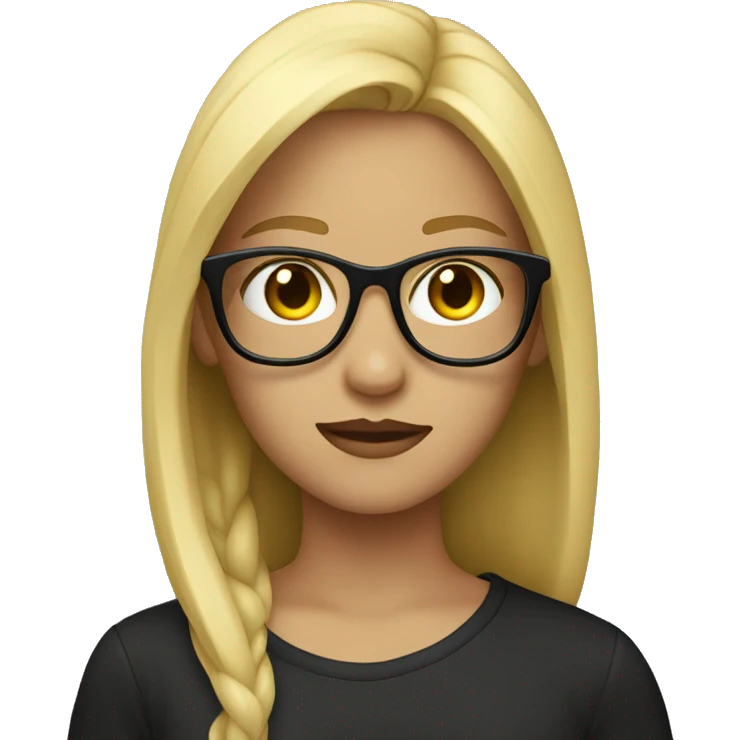 blonde girl with black glasess emoji