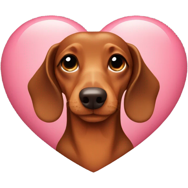 Dachshund with a heart around it emoji