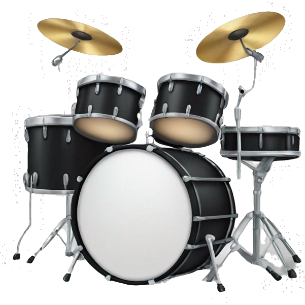 Black drum set emoji