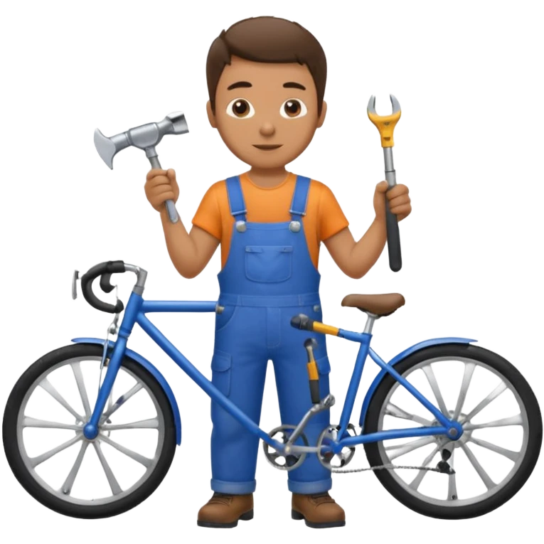 man Bike Repair Mechanic emoji