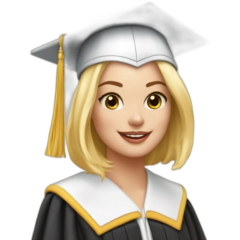 Margot robbie graduating from esigelec engeenering  school emoji