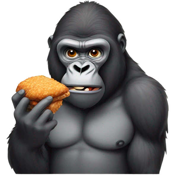 Gorilla eating fried chicken emoji