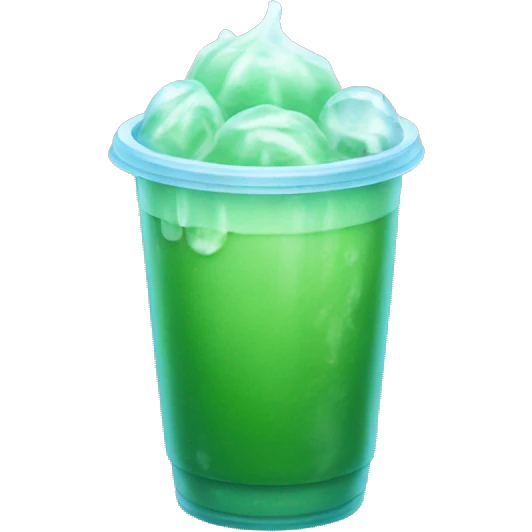 A plastic cup of ice matcha emoji