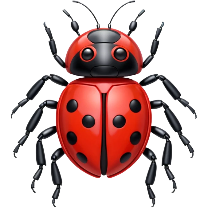 transparent robot ladybug with circuit boards emoji