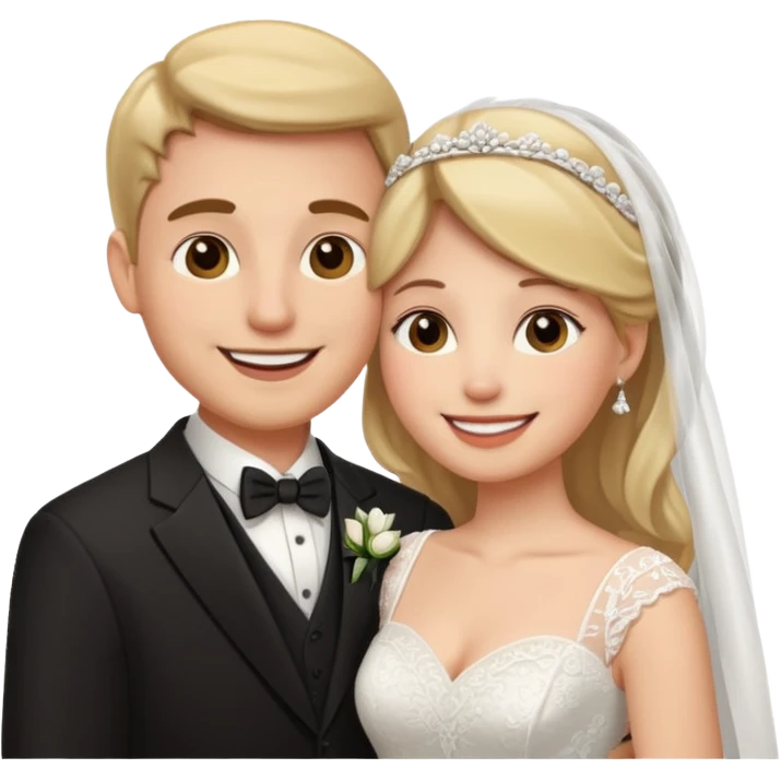 сделай пару жениться мужы и жены в женитбенных костюмах emoji