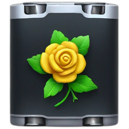 Energy battery with black rose  emoji