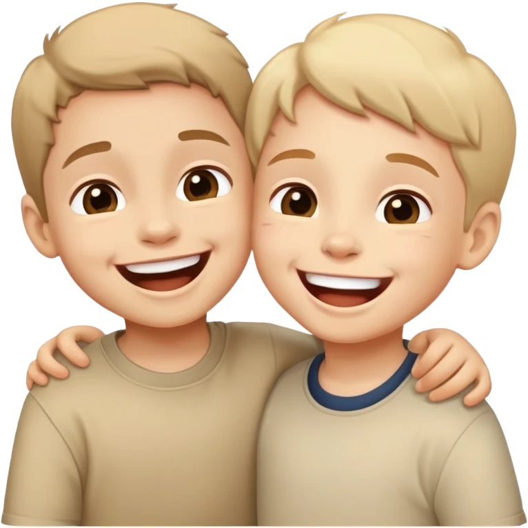 two children laughing together, happy and friendly emoji