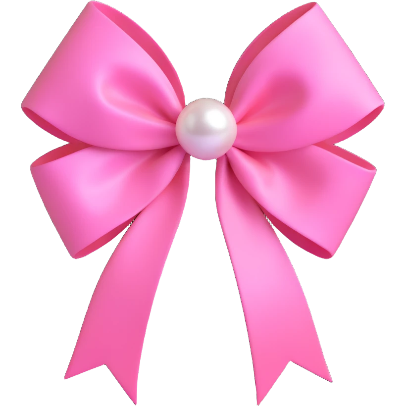 pink bow with pearlescent sheen emoji
