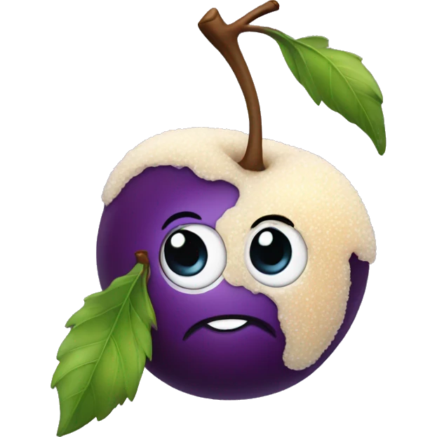 Plum with sugar on it  emoji