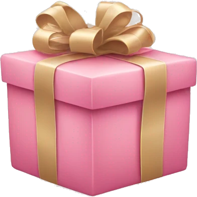 Pink gift with beige bow emoji