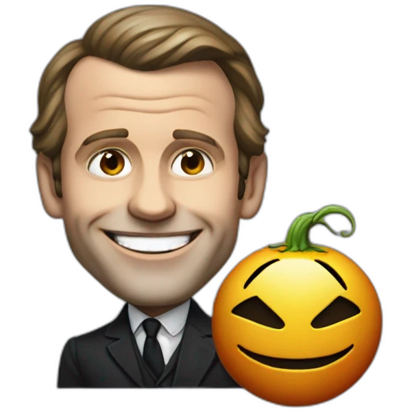 macron with joker smmile emoji