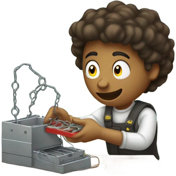human placing mouse trap emoji