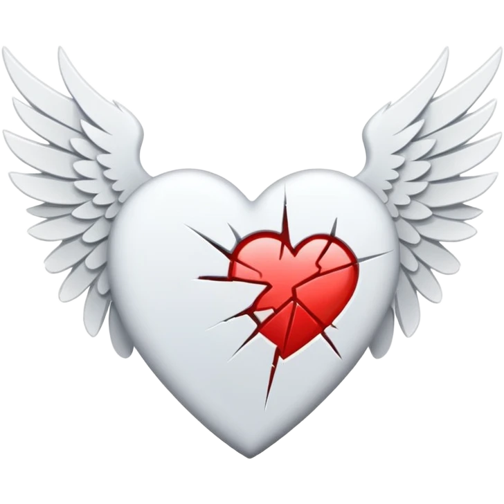 Broken heart white with wingz emoji