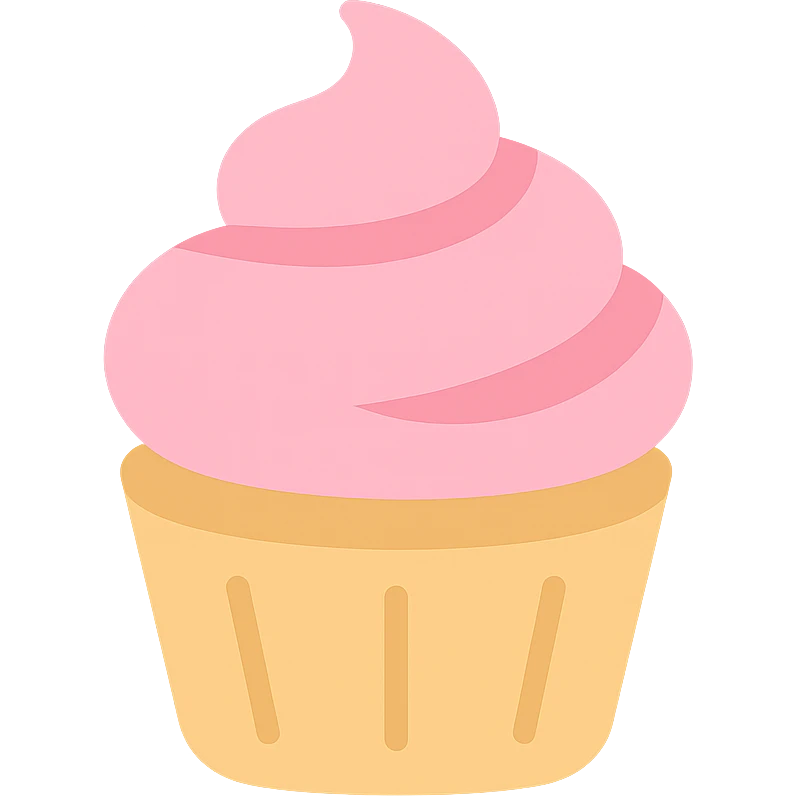 cupcake with pink icing icon emoji