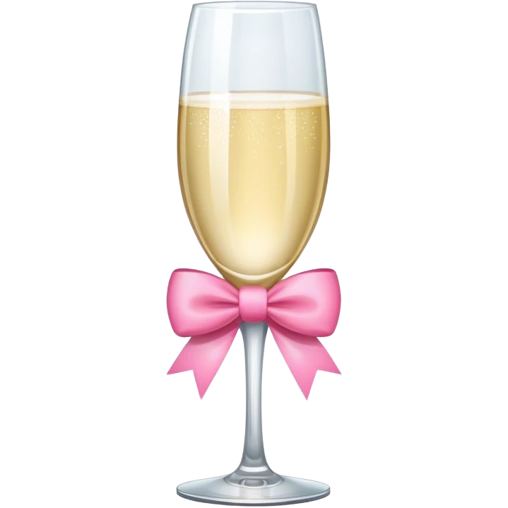 Champagne glass with pink bow  emoji