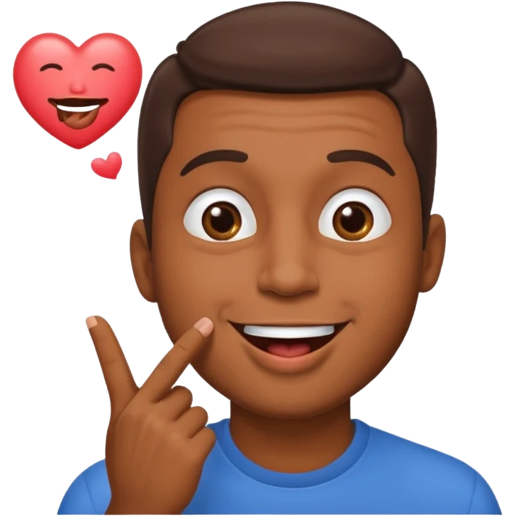 Brown skin Man Blowing a kiss emoji