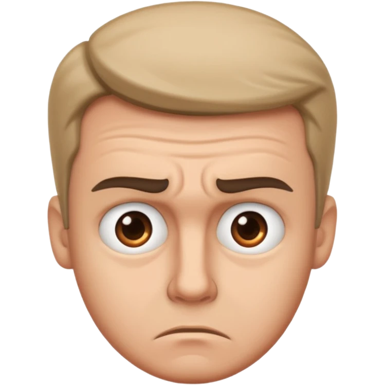 A confused guy making the expression with his eyebrows  emoji