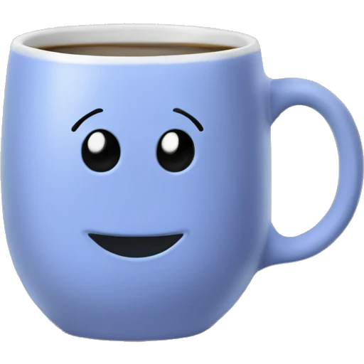 Periwinkle coffee mug steaming emoji