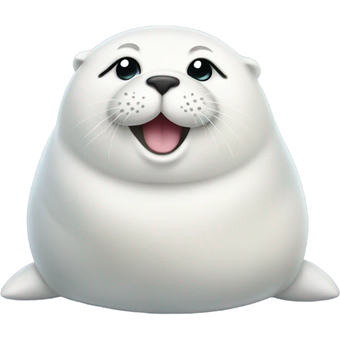 happy fat fluffy white seal emoji