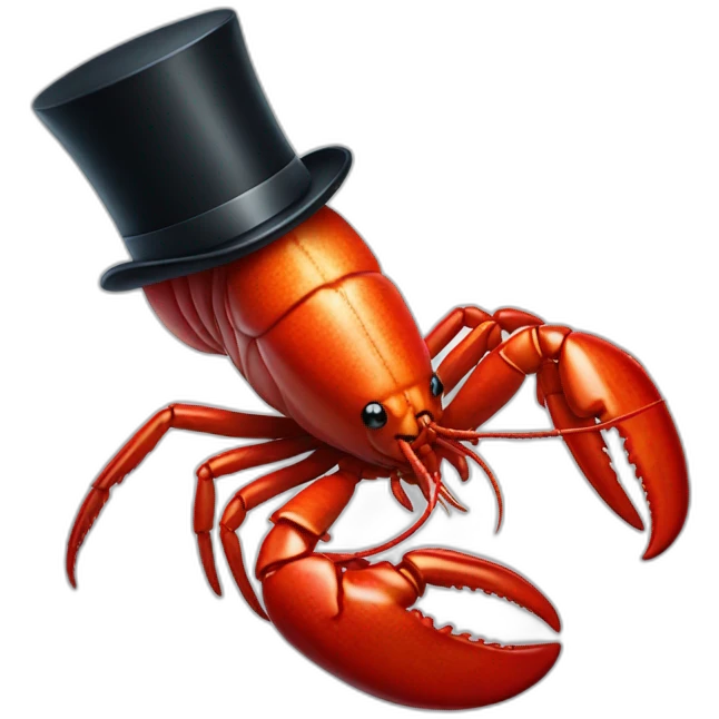 lobster wearing a top hat emoji