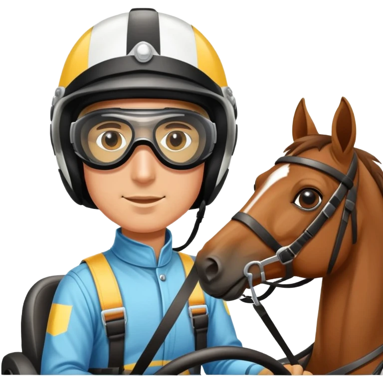 driver steering a harness racing horse emoji