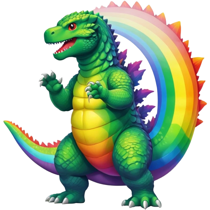 godzilla pooping rainbow emoji
