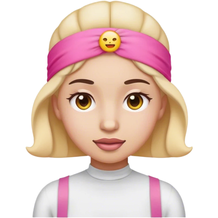 Emoji diet under eyes and pink headband emoji