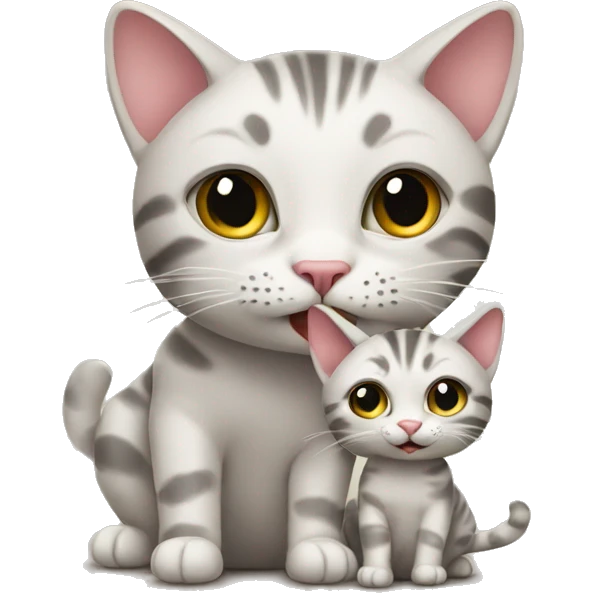 Cat with baby short emoji