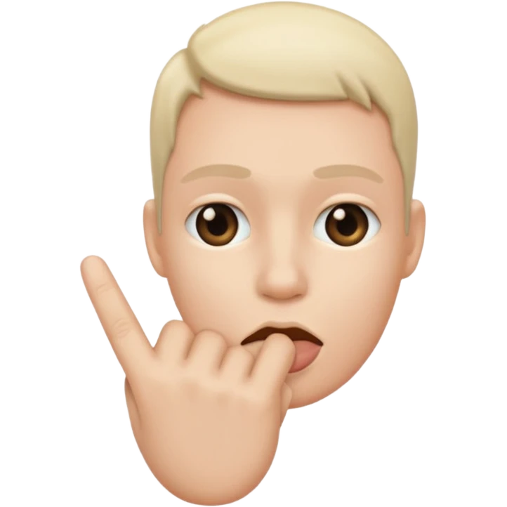 Shush emoji with finger on mouth emoji