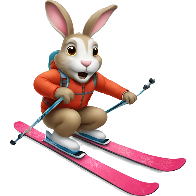bunny on ski’s  emoji