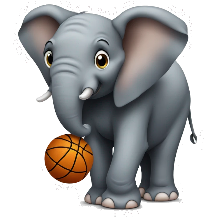 elephant with basketball emoji
