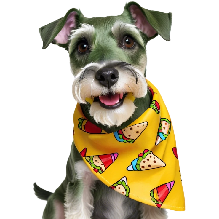 miniature schnauzer eating burrito  emoji