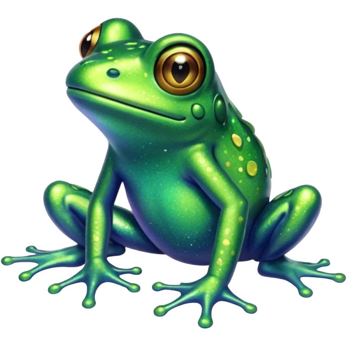 Glitter Green Frog cute emoji