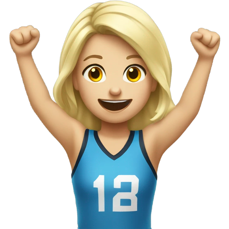Blond girl cheering at game  emoji