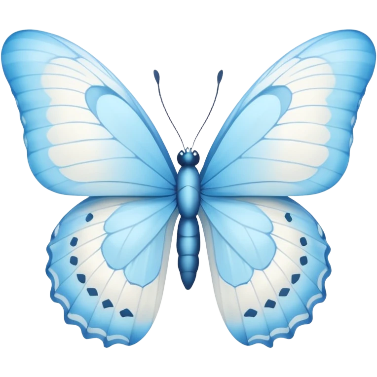 Butterfly white with baby blue  emoji