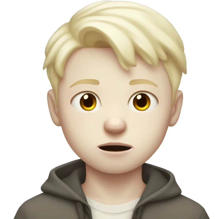 Sad albino white boy  emoji