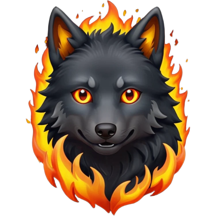a black wolf blased emoji