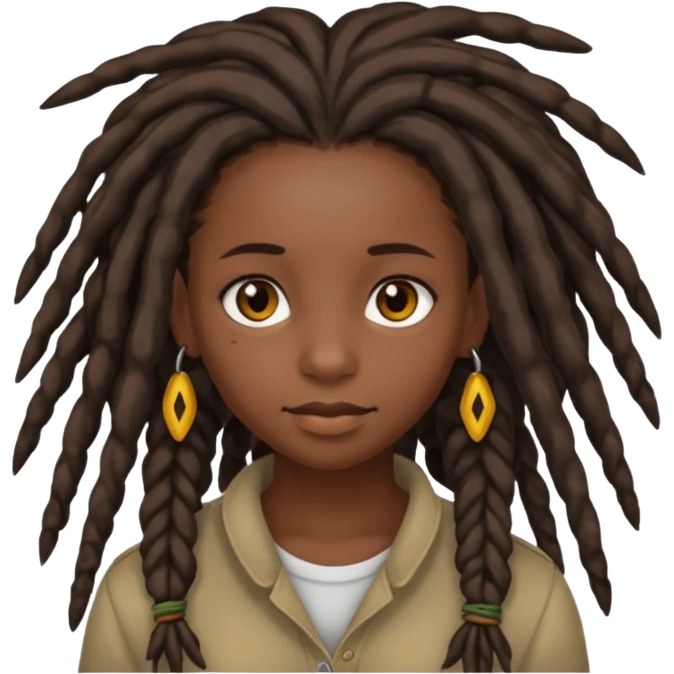 dark skinned girl with dreadlocks emoji