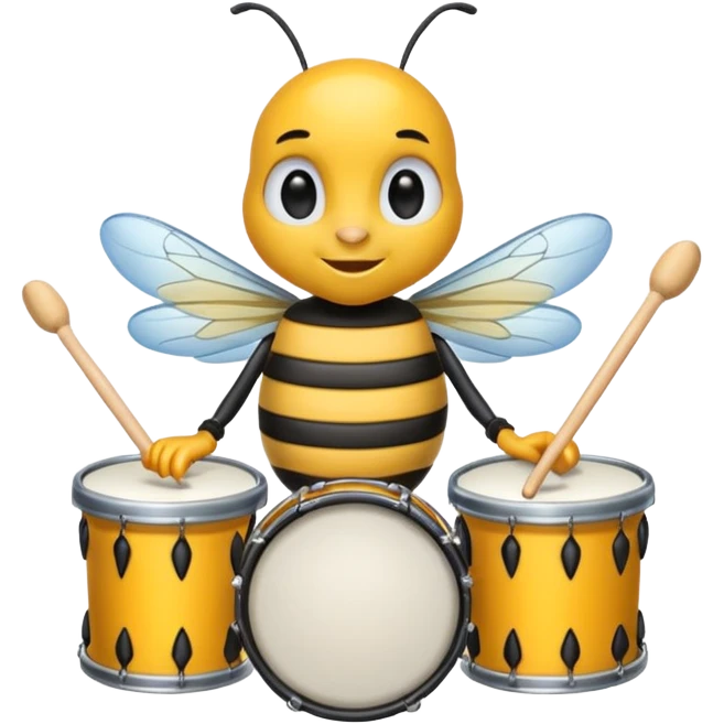 drum player bee emoji