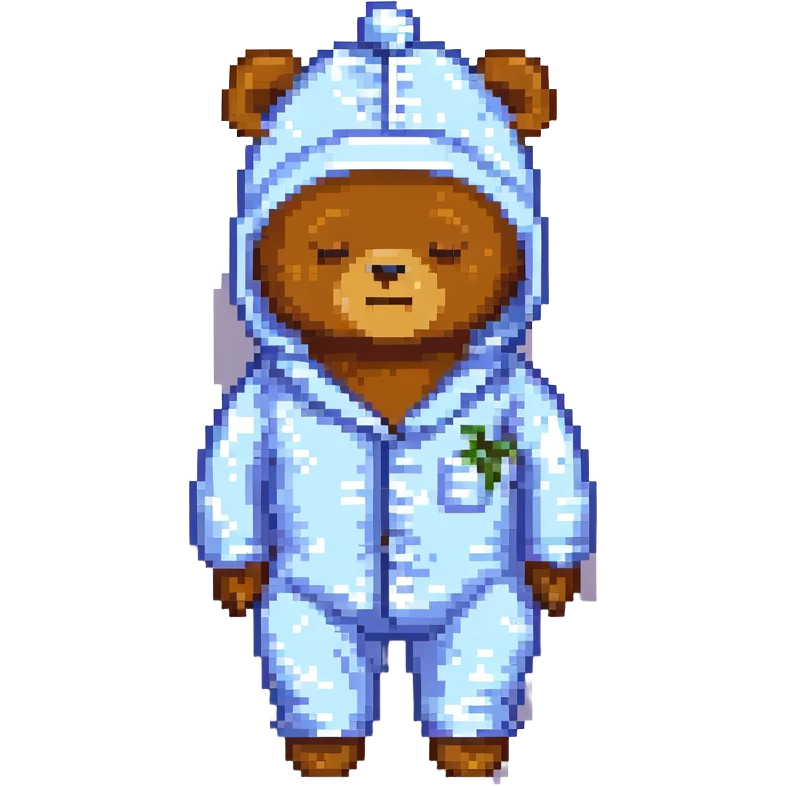 bear in pajamas with sleeping cap emoji