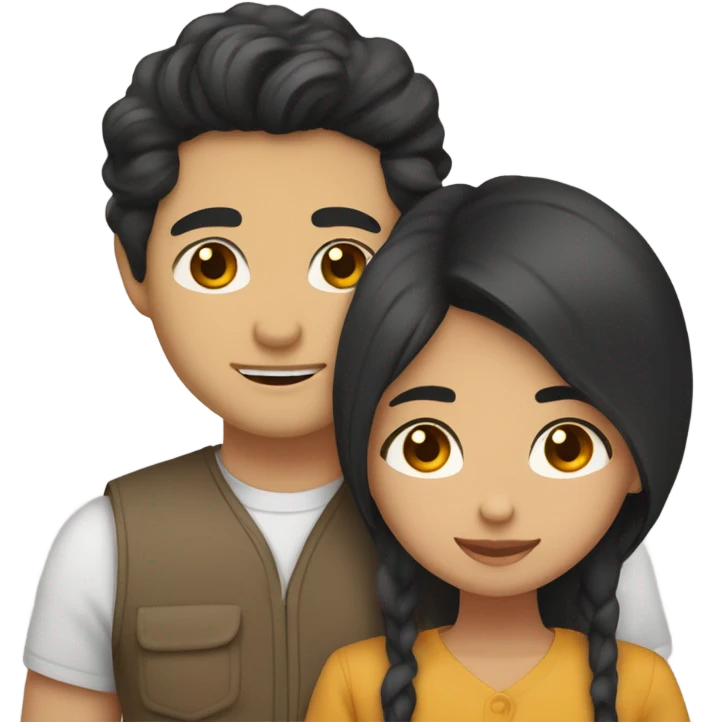 They are holding each other very tightly. A pale Asian man with short dark hair and amber eyes embracing and loving a half Asian woman with long wavy dark hair and dark hazel eyes. They love each other a lot And have good fashion taste. emoji