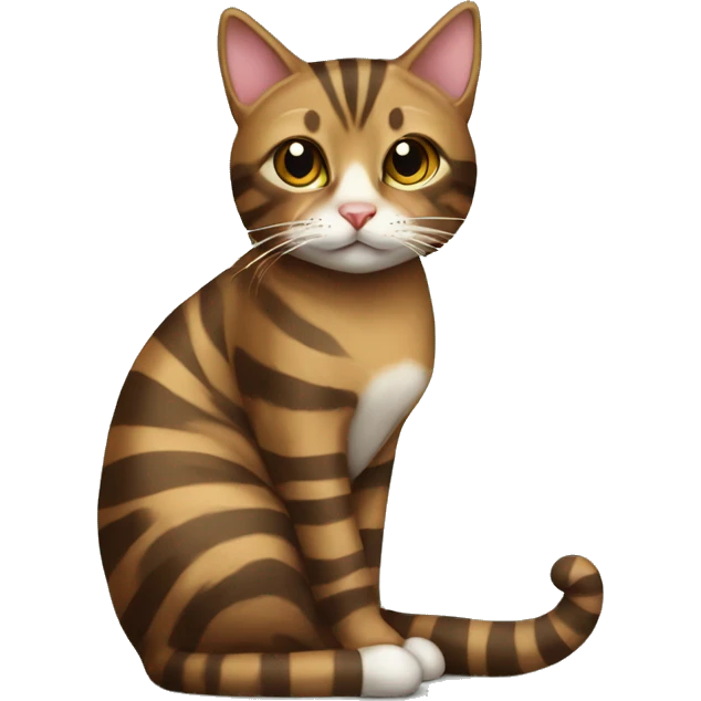 Brown striped cat sitting Christmas tree  emoji