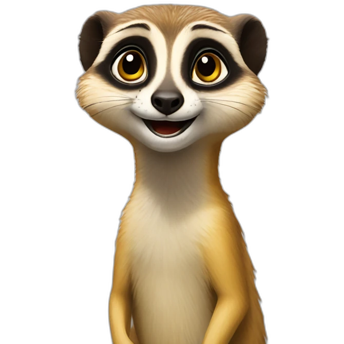 A meercat a sign that has “Happy Birthday Priya” emoji