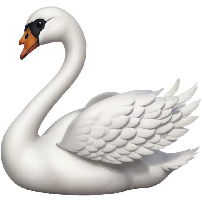 A swan with a heart tail emoji