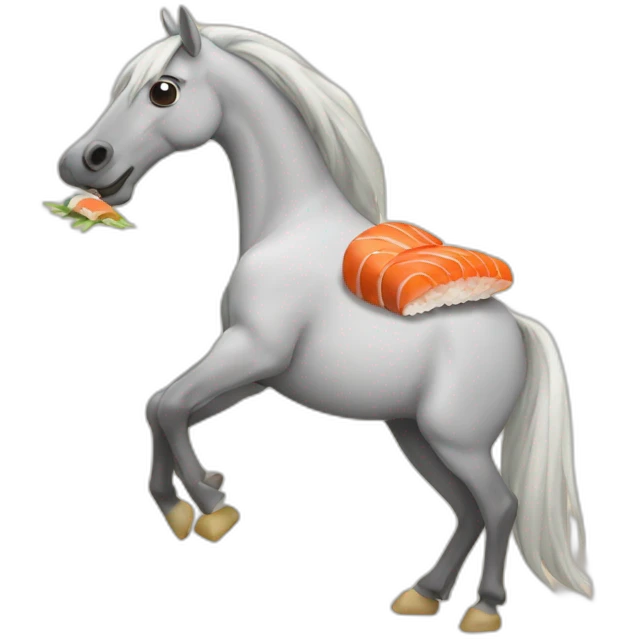 horse eat sushi emoji