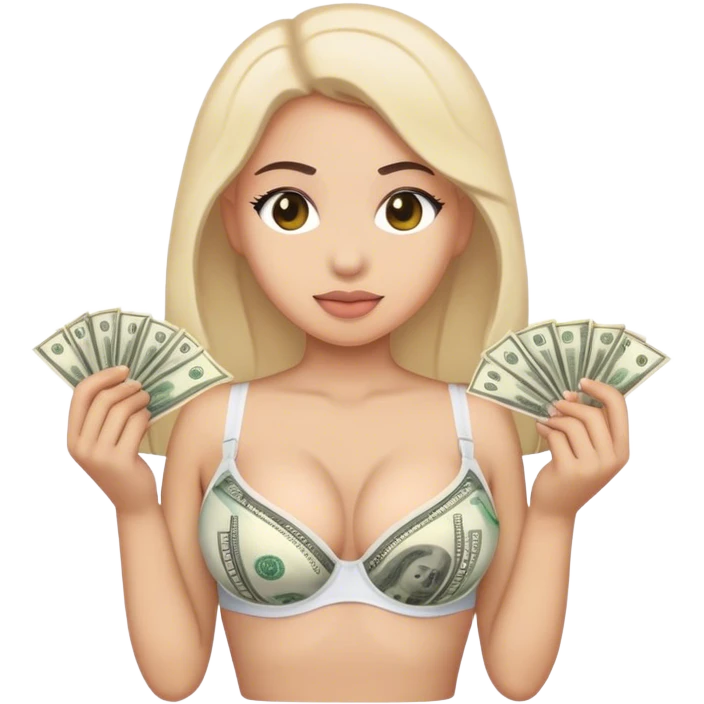 Money stuffed in bra emoji