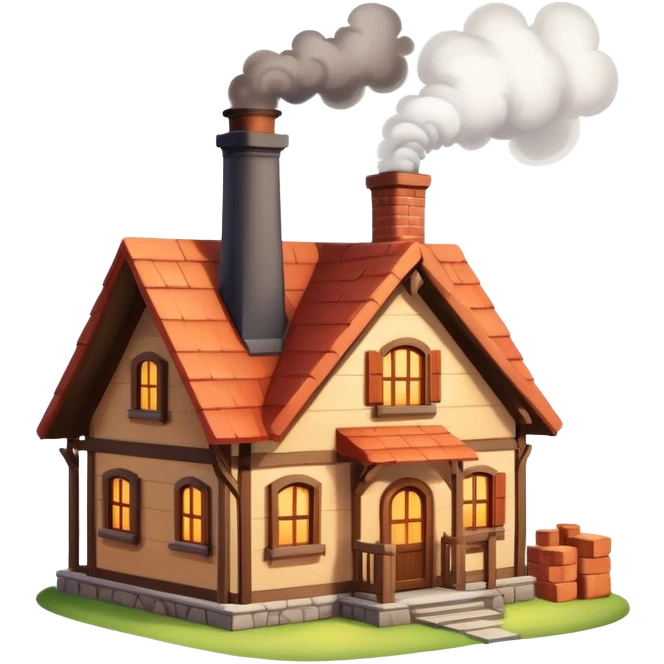 cozy house with a chimney emoji
