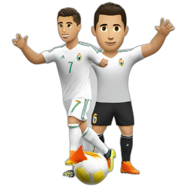 Cristiano Ronaldo qui fait l aigle à deux tête avec ses mains emoji