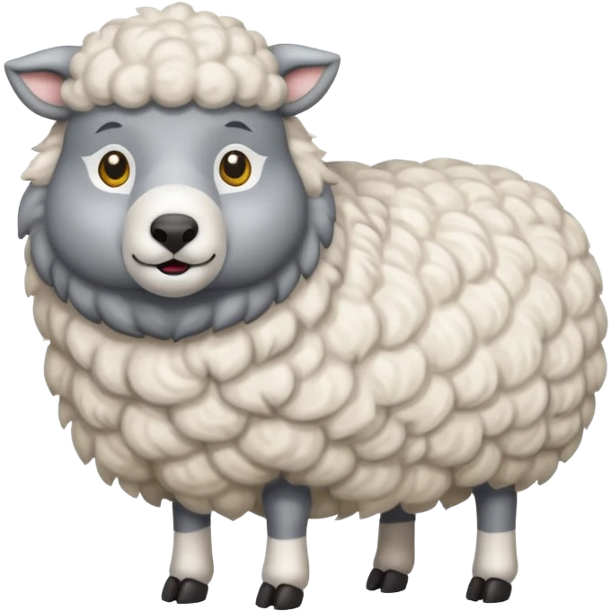 Un lobo y encima una oveja emoji